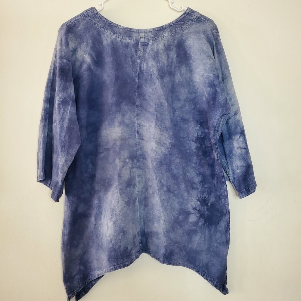 Cottonseed Lagenlook Asymmetrical hem Cotton top size XS/S Coastal - Picture 6 of 10
